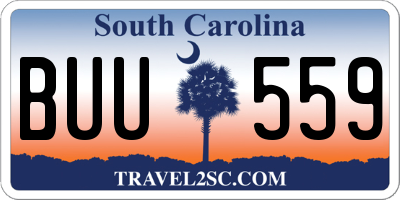 SC license plate BUU559