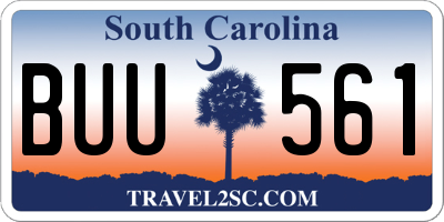 SC license plate BUU561