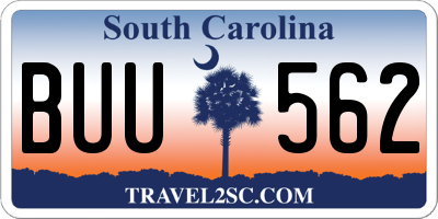 SC license plate BUU562