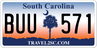SC license plate BUU571