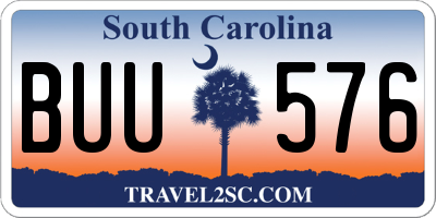 SC license plate BUU576