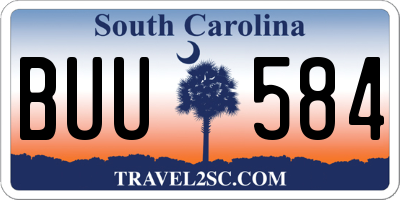 SC license plate BUU584