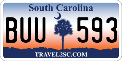 SC license plate BUU593