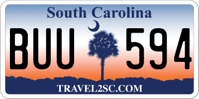 SC license plate BUU594