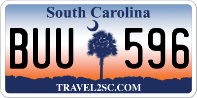 SC license plate BUU596