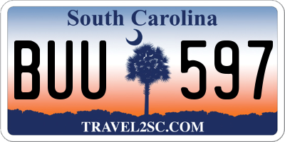 SC license plate BUU597