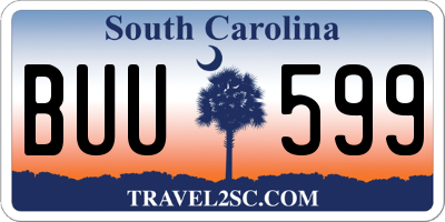 SC license plate BUU599