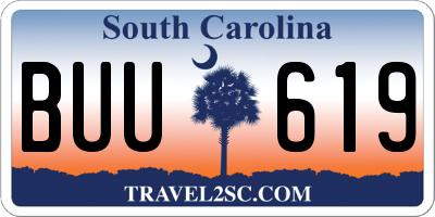 SC license plate BUU619