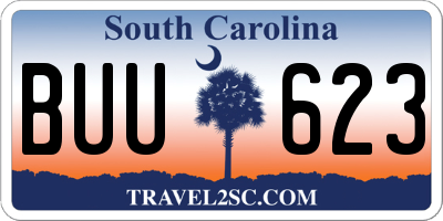 SC license plate BUU623