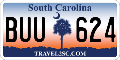 SC license plate BUU624
