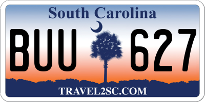 SC license plate BUU627
