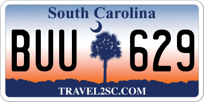 SC license plate BUU629