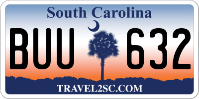 SC license plate BUU632