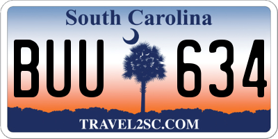 SC license plate BUU634