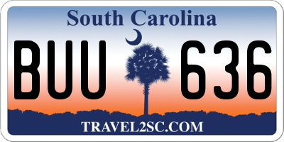 SC license plate BUU636