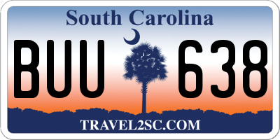 SC license plate BUU638