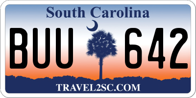 SC license plate BUU642