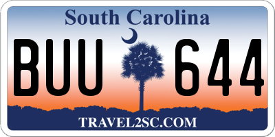 SC license plate BUU644