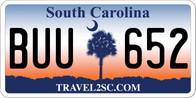 SC license plate BUU652