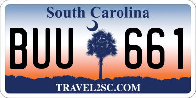 SC license plate BUU661