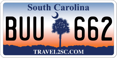 SC license plate BUU662