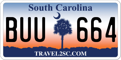 SC license plate BUU664