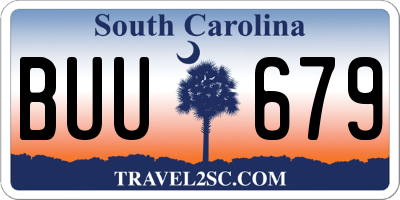 SC license plate BUU679