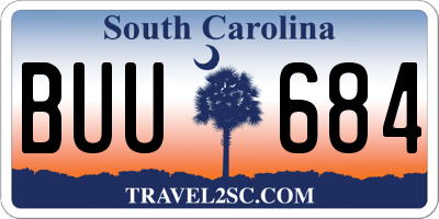 SC license plate BUU684