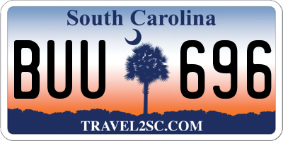 SC license plate BUU696