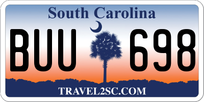 SC license plate BUU698