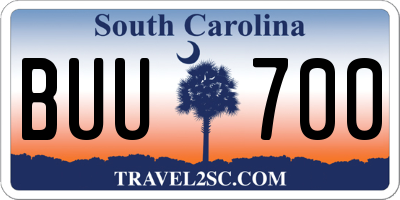 SC license plate BUU700