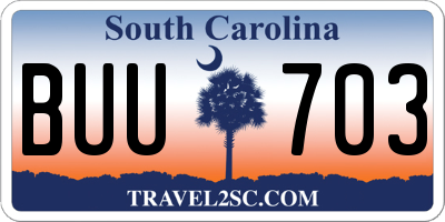 SC license plate BUU703