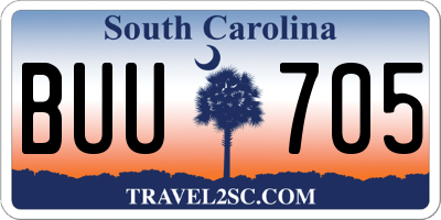 SC license plate BUU705