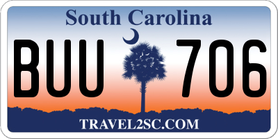 SC license plate BUU706