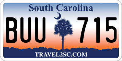 SC license plate BUU715