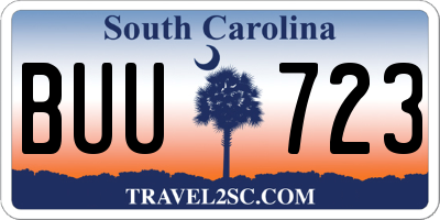 SC license plate BUU723