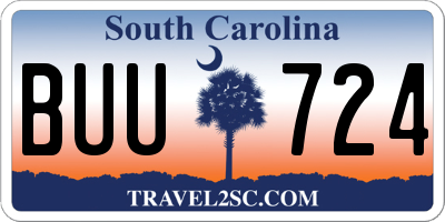 SC license plate BUU724
