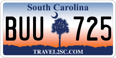 SC license plate BUU725
