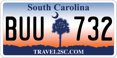 SC license plate BUU732