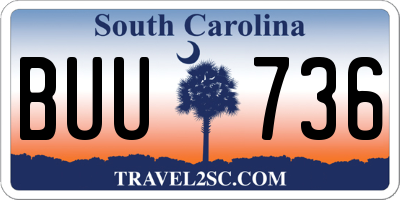 SC license plate BUU736
