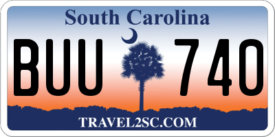 SC license plate BUU740