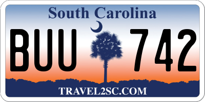 SC license plate BUU742