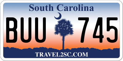 SC license plate BUU745