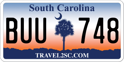SC license plate BUU748