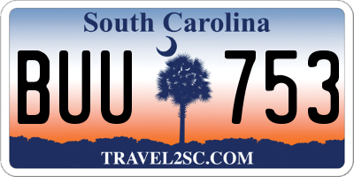 SC license plate BUU753