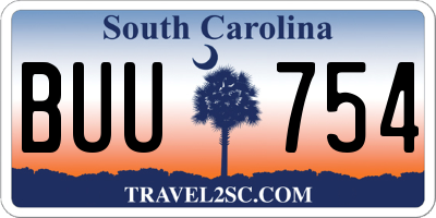 SC license plate BUU754