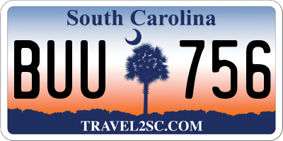 SC license plate BUU756