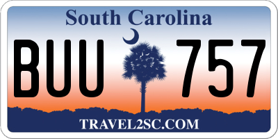 SC license plate BUU757