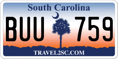 SC license plate BUU759