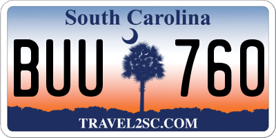 SC license plate BUU760
